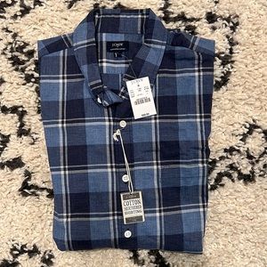 NWT J CREW Heathered Cotton Light Blue/Navy Size L